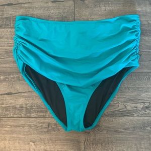 Coastal Blue Turquoise High-Waisted Bikini Swim Bottom